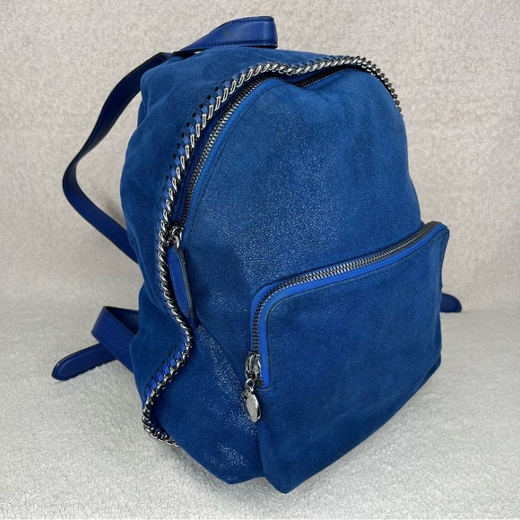Stella McCartney Falabella Mini Backpack-Blue-Shaggy Deer Faux Suede-Luxury-Boho main image 12